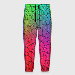 Брюки на резинке мужские Разноцветное витражное стекло, цвет: 3D-принт