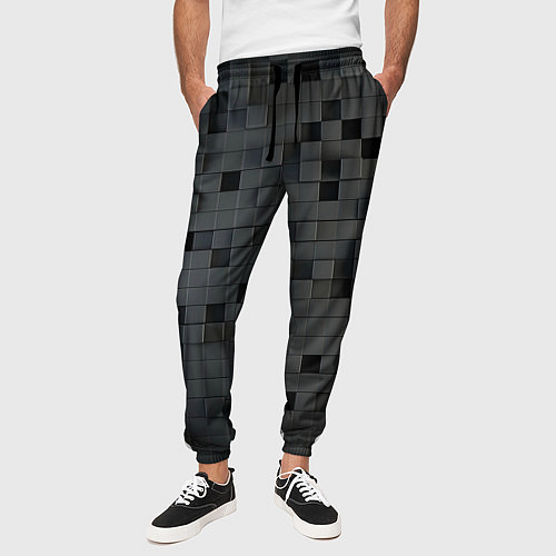 Мужские брюки Пиксельный объёмный паттерн / 3D-принт – фото 3
