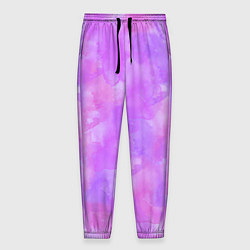 Брюки на резинке мужские Акварельная текстура в розовых тонах, цвет: 3D-принт
