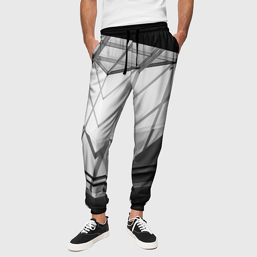 Мужские брюки Абстрактные тени и геометрические фигуры / 3D-принт – фото 3