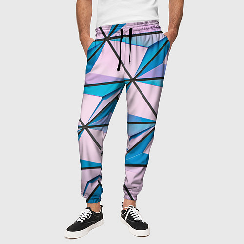 Мужские брюки Абстрактные геометрические панели / 3D-принт – фото 3