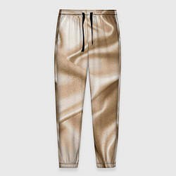Брюки на резинке мужские Струящаяся золотистая ткань, цвет: 3D-принт