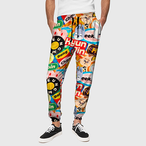 Мужские брюки Skzoo stickers characters / 3D-принт – фото 3