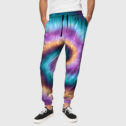 Мужские брюки Сине-фиолетовый тай дай / 3D-принт – фото 3