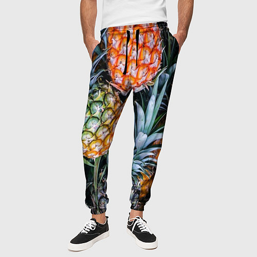 Мужские брюки Фон из ананасов / 3D-принт – фото 3