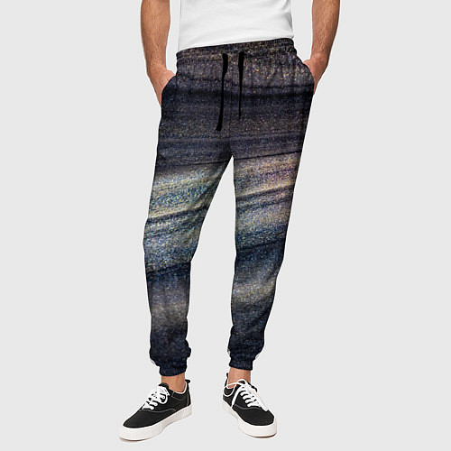 Мужские брюки Волны блестящего тёмного песка / 3D-принт – фото 3