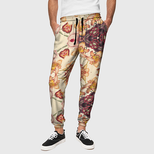 Мужские брюки Цветы абстрактные розы / 3D-принт – фото 3