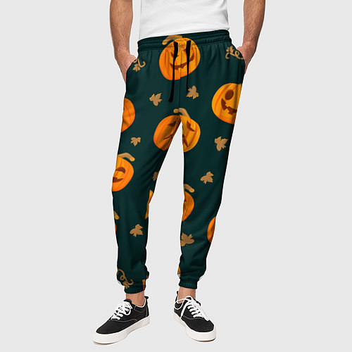Мужские брюки Хэллоуинские тыквы / 3D-принт – фото 3