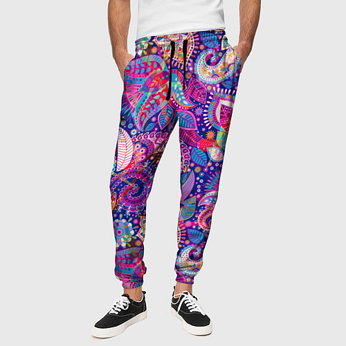 Мужские брюки Multi-colored colorful patterns / 3D-принт – фото 3