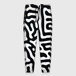 Брюки на резинке мужские Черно-белый фон, цвет: 3D-принт
