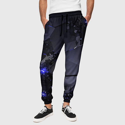 Мужские брюки Неоновые плиты, взрыв / 3D-принт – фото 3