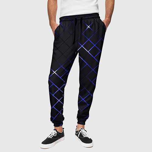 Мужские брюки Неоновые ромбы - текстура / 3D-принт – фото 3