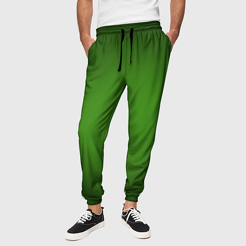 Мужские брюки Зеленый с затемняющей виньеткой / 3D-принт – фото 3