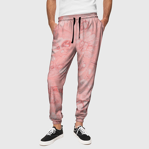 Мужские брюки Розовые волны / 3D-принт – фото 3