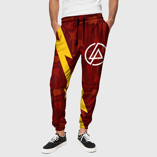 Мужские брюки Linkin Park гитары и молния / 3D-принт – фото 3