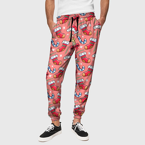 Мужские брюки Christmas pattern / 3D-принт – фото 3