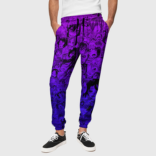 Мужские брюки Ахегао яркий градиент / 3D-принт – фото 3