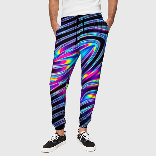 Мужские брюки Голографические полосы / 3D-принт – фото 3