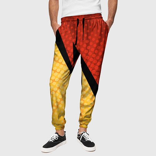 Мужские брюки Желтая красная молния / 3D-принт – фото 3