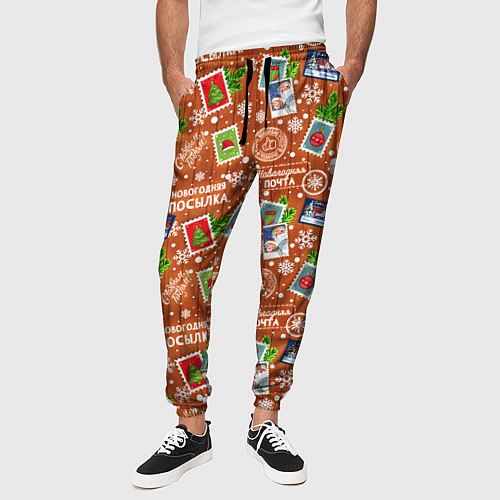Мужские брюки Новогодняя почта / 3D-принт – фото 3