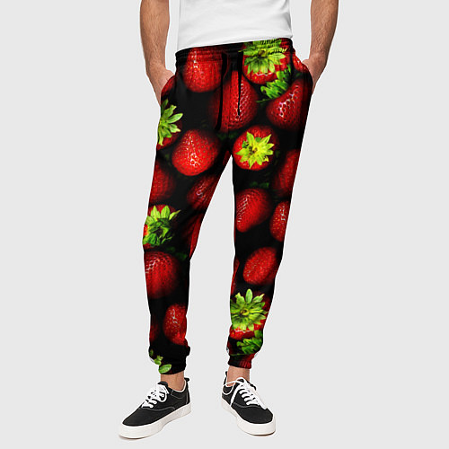 Мужские брюки Клубничка - ягоды / 3D-принт – фото 3