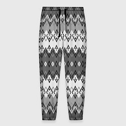 Мужские брюки Серый геометрический полосатый орнамент
