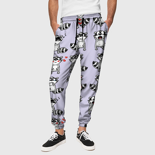 Мужские брюки Забавные еноты / 3D-принт – фото 3