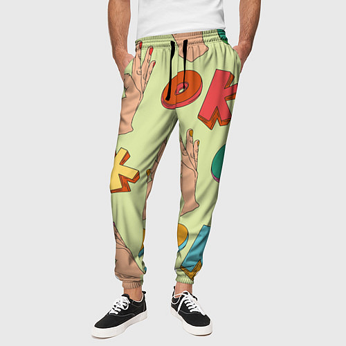 Мужские брюки Emoji ok / 3D-принт – фото 3