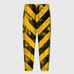 Брюки на резинке мужские WARNING - желто-черные полосы, цвет: 3D-принт