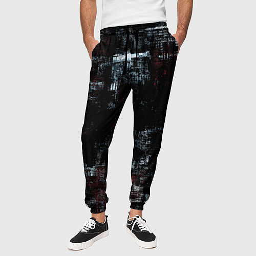 Мужские брюки Пересечение разноцветных полос / 3D-принт – фото 3