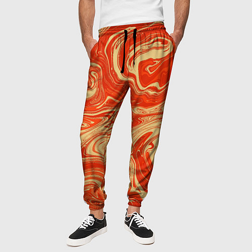 Мужские брюки Апельсиновый узор / 3D-принт – фото 3