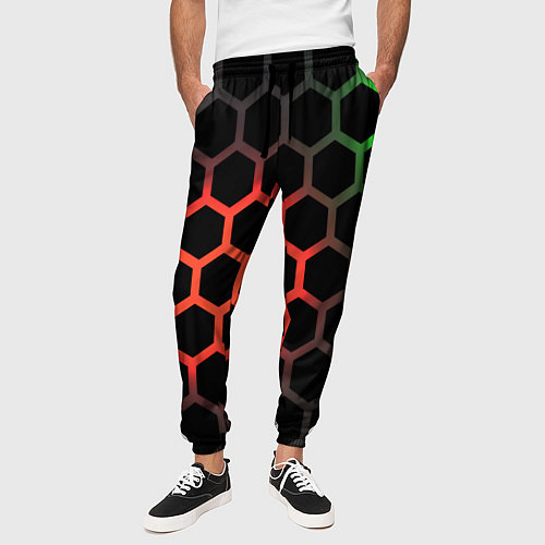 Мужские брюки Gradient hexagon genshin / 3D-принт – фото 3