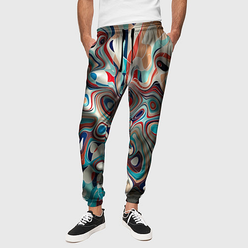 Мужские брюки Волны - краски / 3D-принт – фото 3