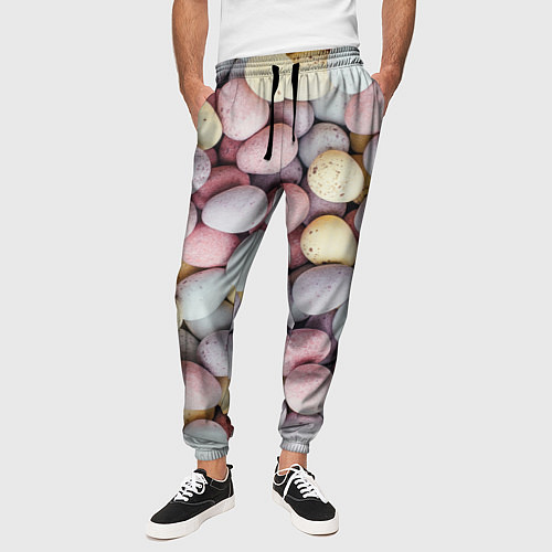Мужские брюки Абстрактное множество чистых и светлых камней / 3D-принт – фото 3
