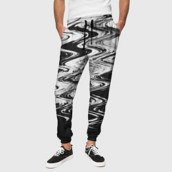 Брюки на резинке мужские Чёрная вода паттерн, цвет: 3D-принт — фото 2