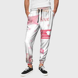 Брюки на резинке мужские Нежная любовь, цвет: 3D-принт — фото 2