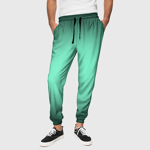 Мужские брюки Аквамариновый градиент / 3D-принт – фото 3