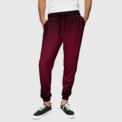 Мужские брюки Марсала темная, градиент / 3D-принт – фото 3