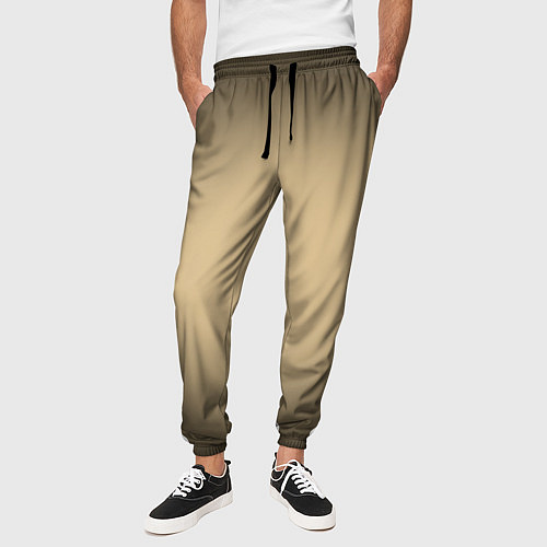 Мужские брюки Бежевый градиент / 3D-принт – фото 3