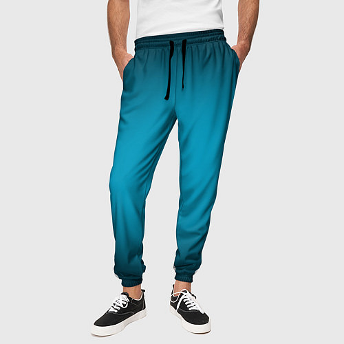 Мужские брюки Изумрудный градиент / 3D-принт – фото 3