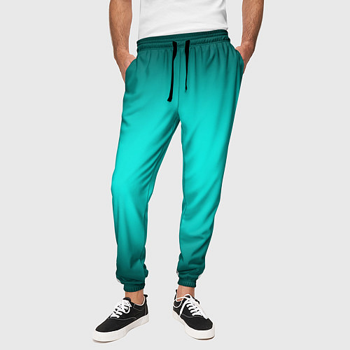 Мужские брюки Бирюзовый градиент / 3D-принт – фото 3