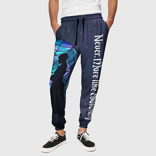 Мужские брюки Уэнсдей Аддамс - темная сторона окна / 3D-принт – фото 3