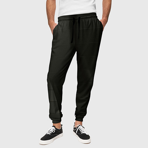 Мужские брюки Чёрные геометрические металлические листы / 3D-принт – фото 3