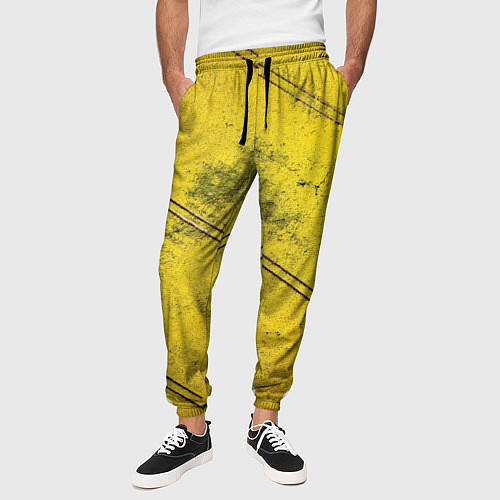 Мужские брюки Абстрактная ярко-золотая текстура / 3D-принт – фото 3