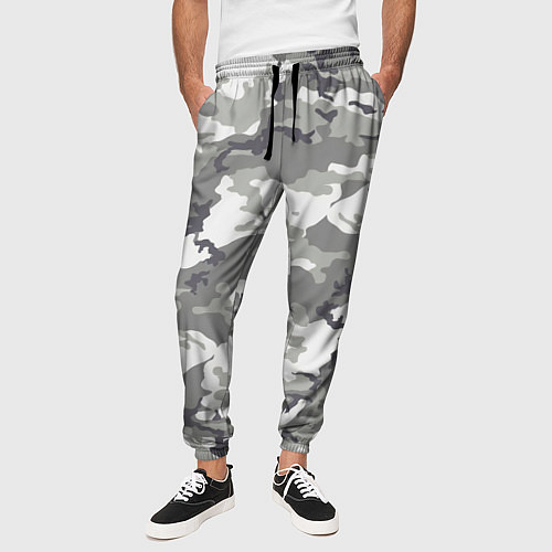 Мужские брюки Снежный камуфляж / 3D-принт – фото 3