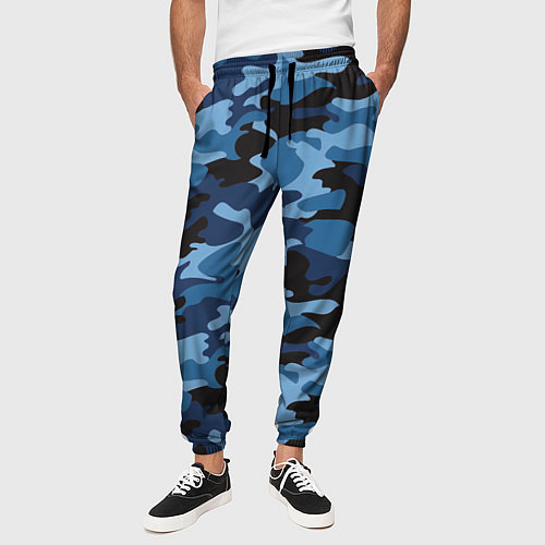 Мужские брюки Сине-черный камуфляж / 3D-принт – фото 3