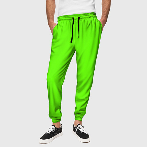 Мужские брюки Кислотный зеленый / 3D-принт – фото 3