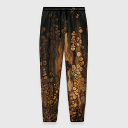 Брюки на резинке мужские Тёмные камни и тёмные краски в воде, цвет: 3D-принт