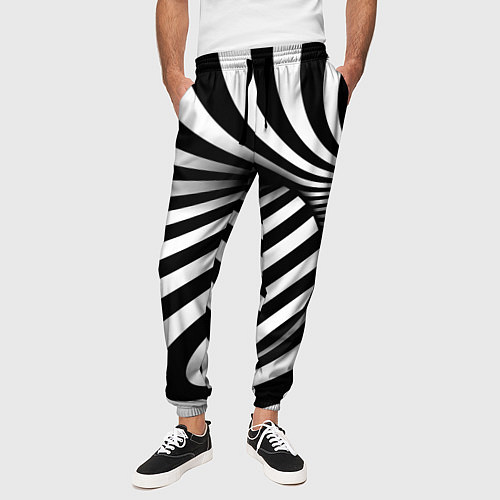 Мужские брюки Оптические иллюзии зебра / 3D-принт – фото 3