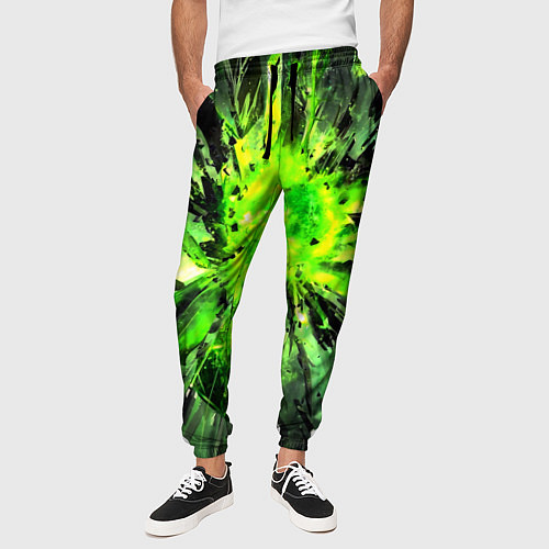 Мужские брюки Fractal green explosion / 3D-принт – фото 3